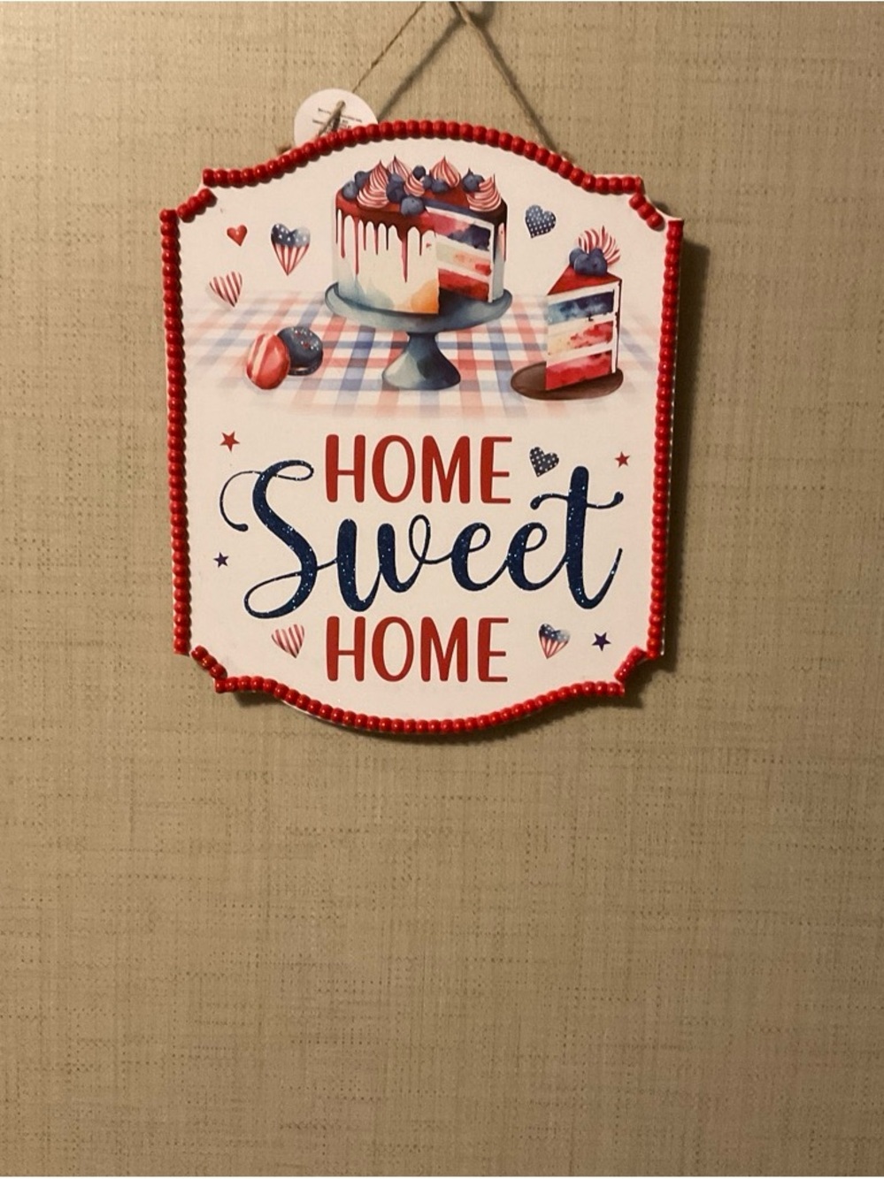 Home Sweet Home Red & Blue Decorative Wall Plaque
